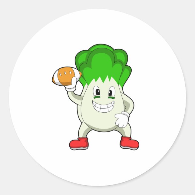 Sticker Rond La laitue au football (Devant)