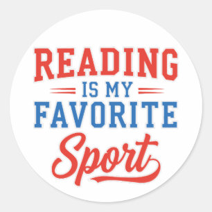 Sticker Rond La lecture est mon sport favori