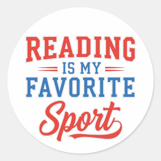 Sticker Rond La lecture est mon sport favori (Devant)