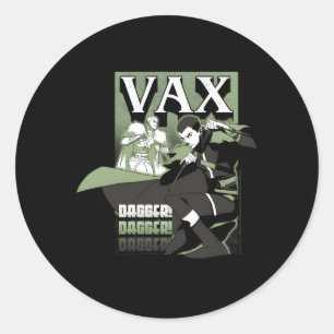 Sticker Rond La Légende De Vox Machina Vax Avec Dagger