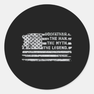 Sticker Rond La légende du mythe de l'homme Fête des pères drap