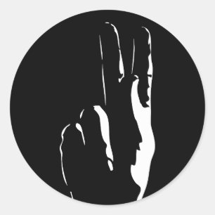 Sticker Rond la lettre K dans la langue des signes