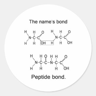 Sticker Rond La liaison du nom, liaison peptidique