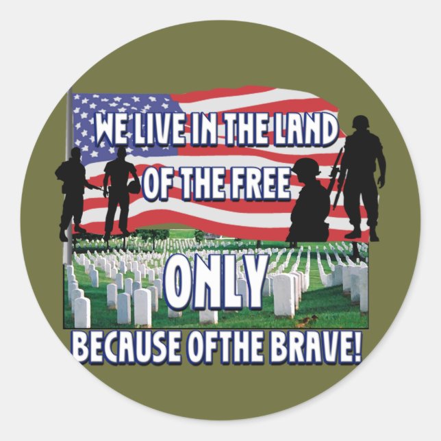STICKER ROND LA LIBERTÉ COÛTE ! NOUS VIVONS LIBRES À CAUSE DE S (Devant)