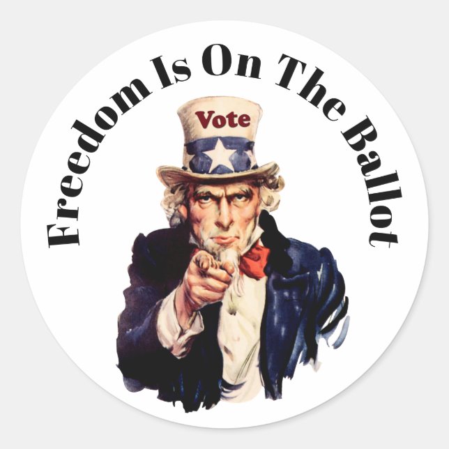 Sticker Rond La Liberté Est Au Vote En 2026 (Devant)