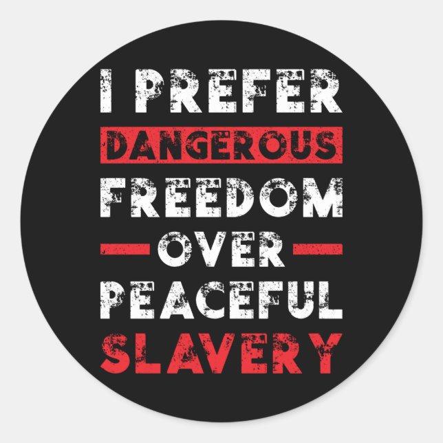 Sticker Rond La liberté face à la peur (Devant)