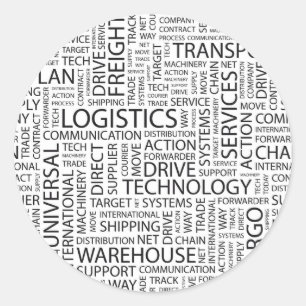 Sticker Rond La LOGISTIQUE modèle avec des mots