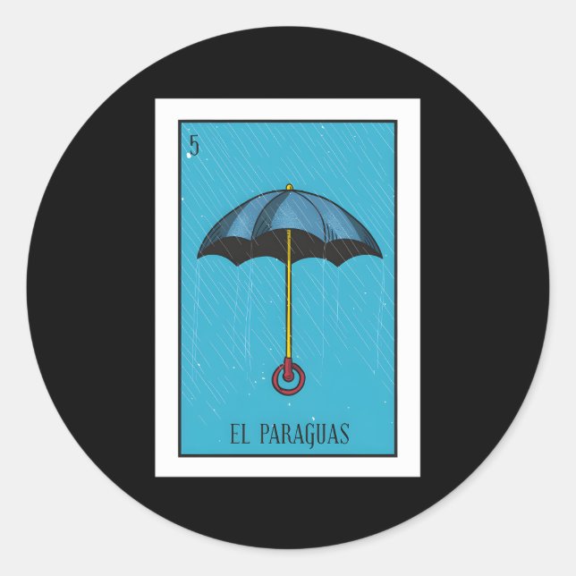 Sticker Rond La loterie El Paraguas La carte parapluie Mexico L (Devant)