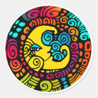 Sticker Rond La Luna / Lune feuille d'autocollant lunaire