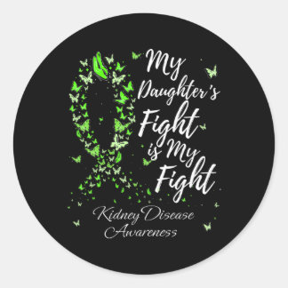 Sticker Rond La lutte de la fille est mon combat Défenseur de l