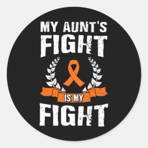 Sticker Rond La lutte de la tante est ma lutte contre la leucém