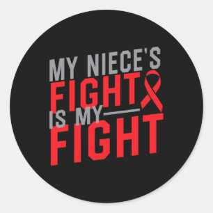 Sticker Rond La lutte de ma nièce est ma lutte contre le cancer