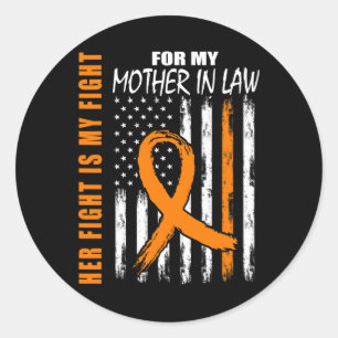 Sticker Rond La lutte est ma mère de combat dans la loi Leukemi
