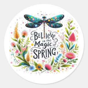 Sticker Rond La Magie de la floraison de printemps