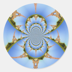 Sticker Rond La magie de Paris : Design de tour Eiffel géométri