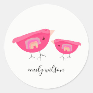Sticker Rond La Main de Cute Drawn