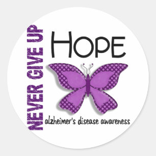 Sticker Rond La maladie d'Alzheimer n'abandonne jamais le papil