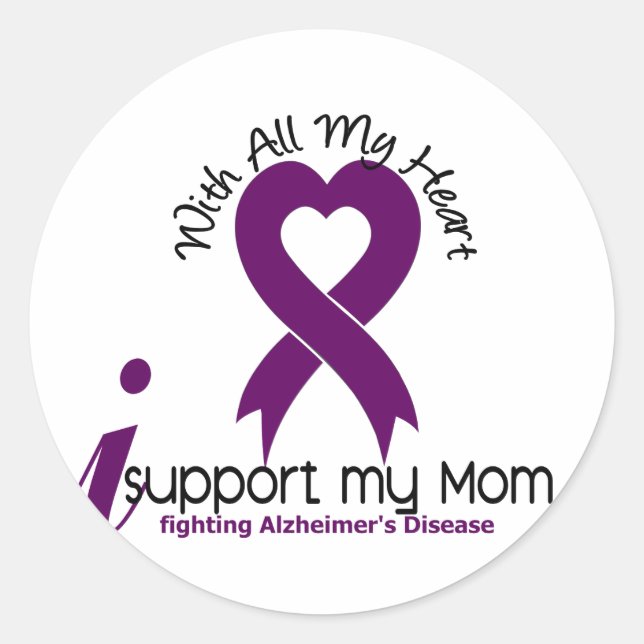 Sticker Rond La maladie d'Alzheimers je soutiens ma maman (Devant)