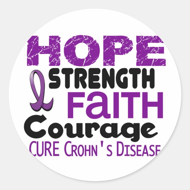 Sticker Rond La maladie de Crohn HOPE 3 (Devant)