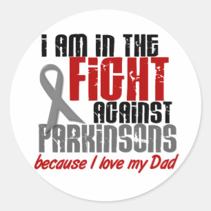 Sticker Rond La maladie de Parkinson dans la lutte pour mon PÈR