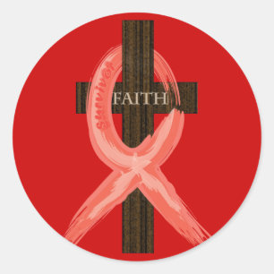 Sticker Rond La maladie de RedHeart/ruban du SIDA/HIV