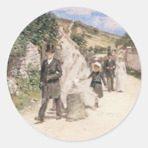 Sticker Rond La Marche Nuptiale par Robinson, Jeunes Mariés Vin