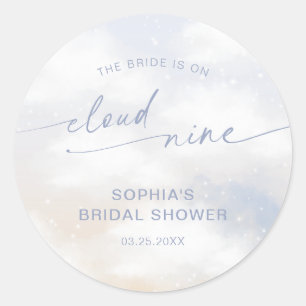 Sticker Rond La mariée est sur un nuage 9 enterrement de vie de