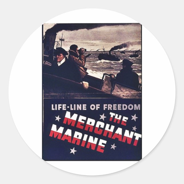Sticker Rond La marine marchande (Devant)