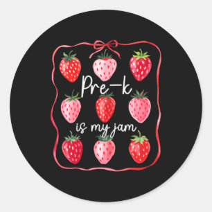 Sticker Rond La maternelle est ma passion Fraise Fruit Enseigna