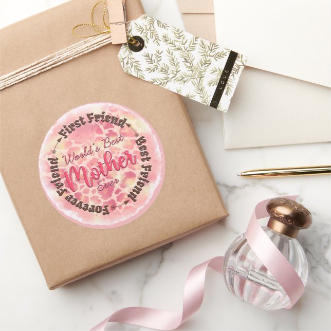 Sticker Rond La meilleure mère du monde (Cadeaux)