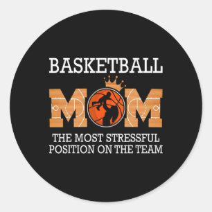 Sticker Rond La mère de basket-ball la position la plus stressa