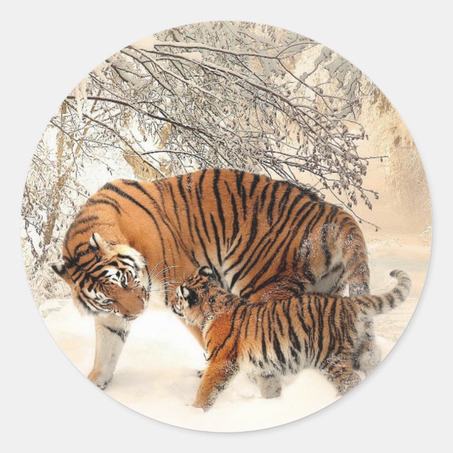 Sticker Rond La mère de Tiger (Devant)