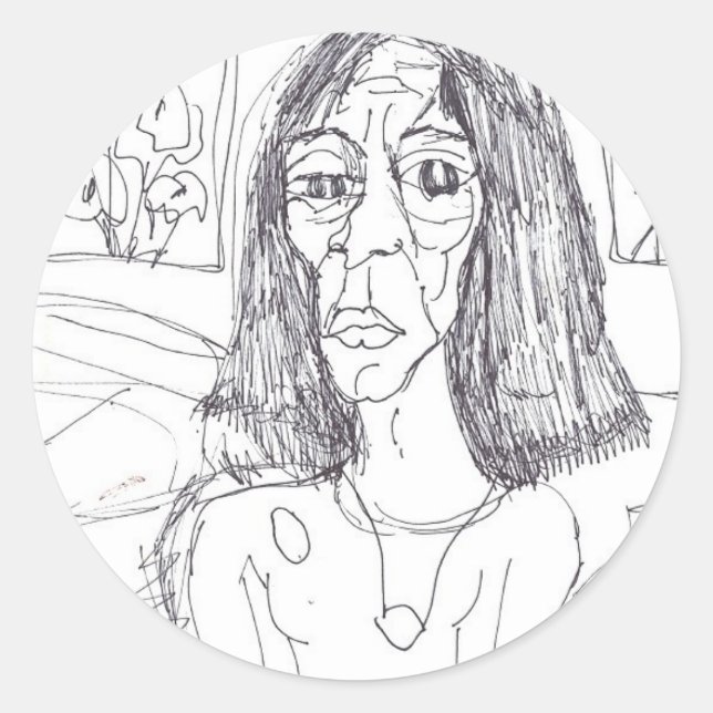 Sticker Rond la mère en plastique (Devant)