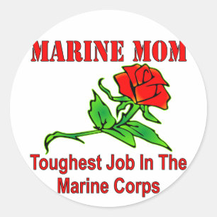 Sticker Rond La Mère Marine de l'USMC Travail le plus dur dans 