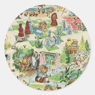 Sticker Rond La Merveilleuse Vintage d'Alice