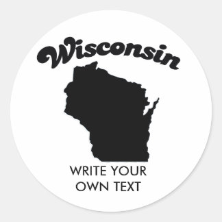STICKER ROND LA MOTION D'ÉTAT WISCONSIN T-SHIRT