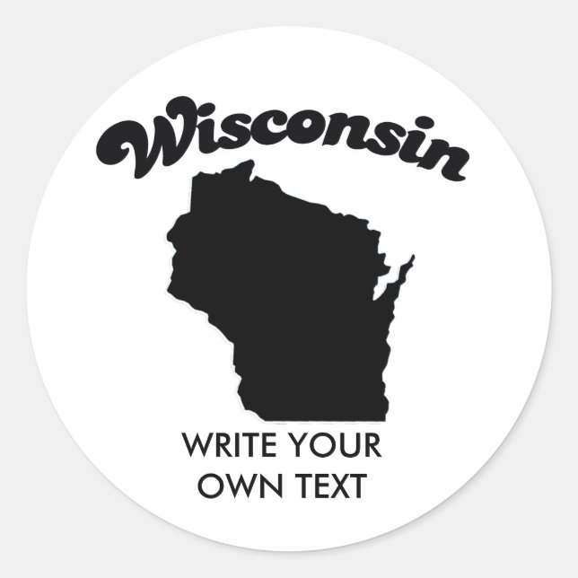 STICKER ROND LA MOTION D'ÉTAT WISCONSIN T-SHIRT (Devant)