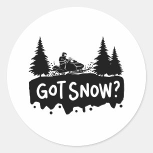 Sticker Rond La motoneige - la neige est tombée