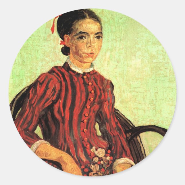 Sticker Rond La Mousme, assis par Vincent van Gogh (Devant)