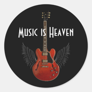 Sticker Rond La musique est la feuille paradisiaque de 20 Stick