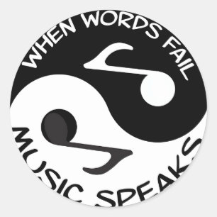 Sticker Rond La musique parle de décal rond