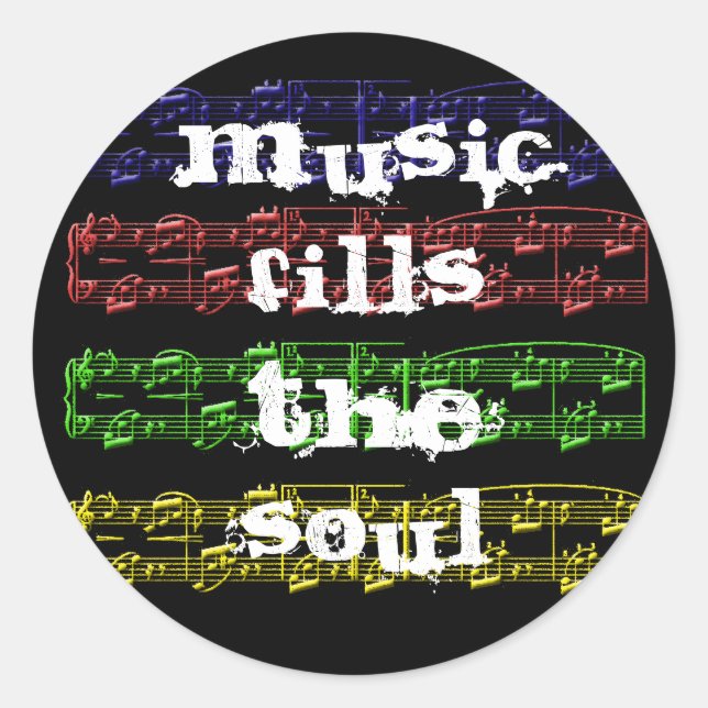 Sticker Rond La Musique Remplit L'Autocollant Soul (Devant)