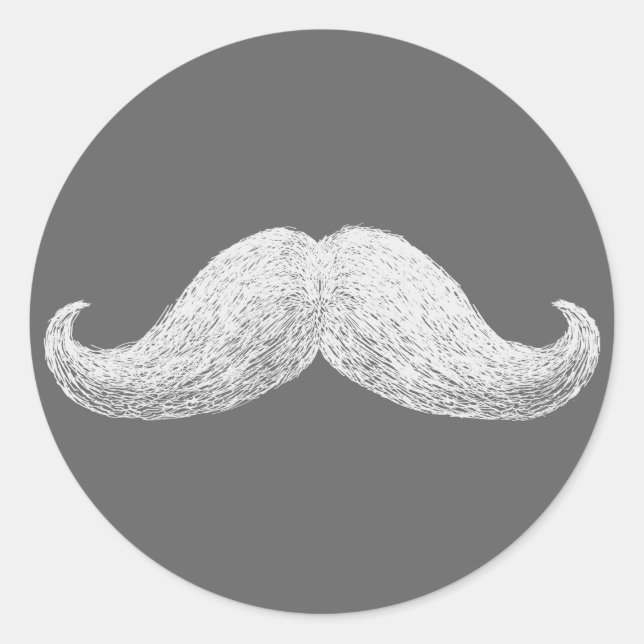 Sticker Rond La Mustache (Sombre) (Devant)
