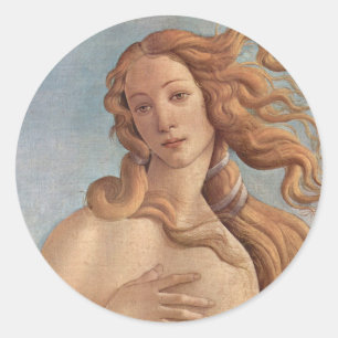 Sticker Rond La Naissance de Vénus (détail) de Sandro Botticell