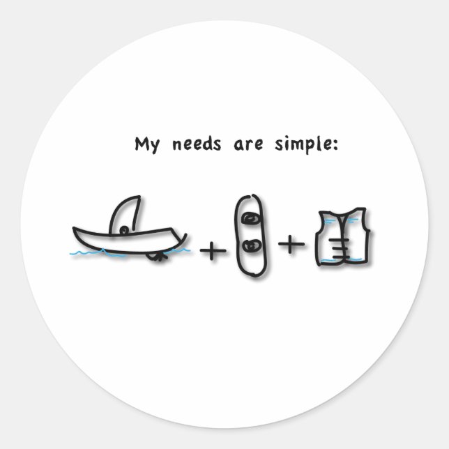 Sticker Rond La navigation est tout ce dont j'ai besoin (Devant)