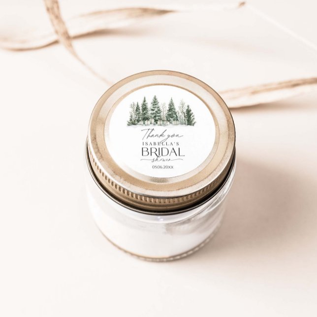 Sticker Rond La neige en amour Fête des mariées d'hiver (Créateur téléchargé)