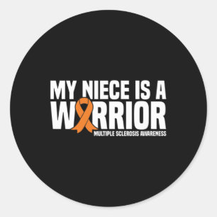 Sticker Rond La Nièce Est Un Guerrier Et La Sensibilisation À L