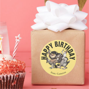 Sticker Rond Là où les choses sauvages sont   Joyeux Anniversai