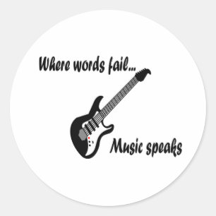 Sticker Rond Là où les mots échouent, la musique parle