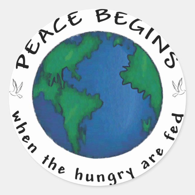 Sticker Rond La paix commence (Devant)